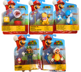 Jakk's Super Mario 4'' Action Figure Wave 50 Set of 5 ( Boomer Mario, LBlue Yoshi, Luigi, Piranha and Bowser Jr