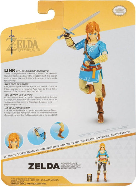 Zelda, Breath of the Wild: Link 5-Inch tall Action Figure with Soldier's Broadsword