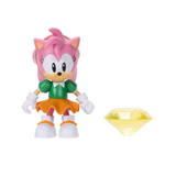 Classic Amy with Yellow Chaos Emerald 4 Inch Action Figure with 12 Points of Articulation