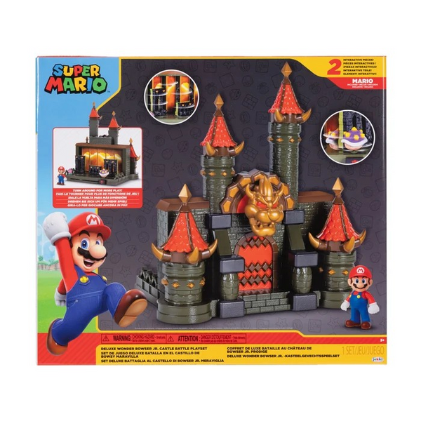 Jakks Pacific 2.5in Super Mario Deluxe Wonder Bowser Jr. Castle Battle Playset