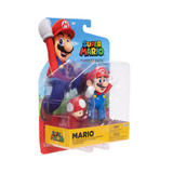 Nintendo Super Mario 4'' Mario with Power Up Mushroom Action Figure
