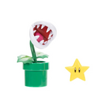 Nintendo Super Mario 4'' Piranha Plant Action Figure with Super Star Accessory