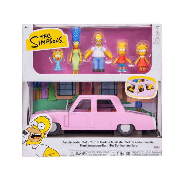 The Simpsons Family with Sedan Playset with 2.5" Figures by Jakks Pacific