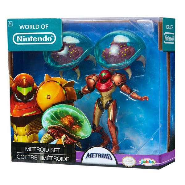 Nintendo Metroid Samus Bounty Hunter Set: includes Samus + 2 Metro Primes Figures