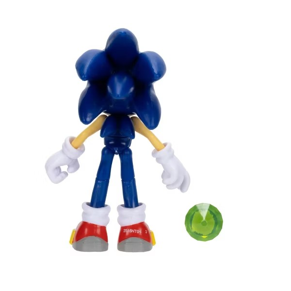 Sonic 35th Anniversary Sonic with Green Emerald 4 Inch Action Figure with 11 Points of Articulation