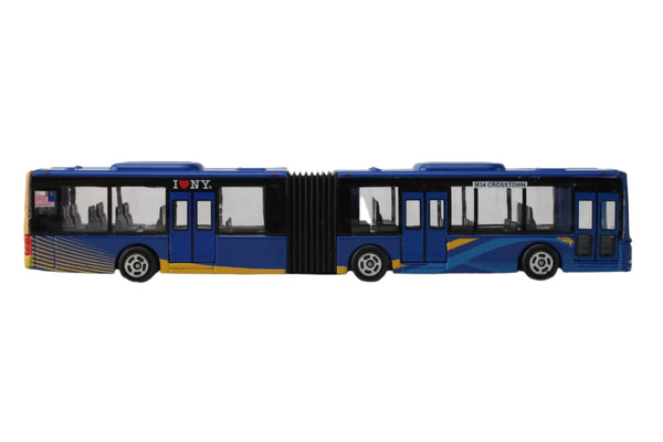 New York City MTA Articulated Bus Small Version 6 Inches long (Blue & Gold)