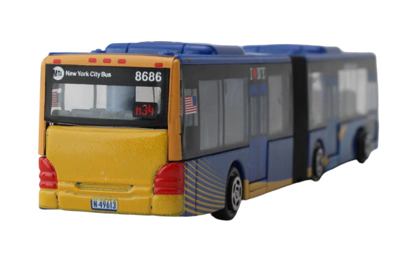 New York City MTA Articulated Bus Small Version 6 Inches long (Blue & Gold)