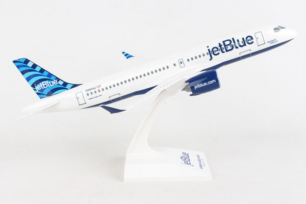 Skymark JetBlue Airbus A220-300 1/100 Scale Plane with Stand N3044J Dawning Of A Blue Era