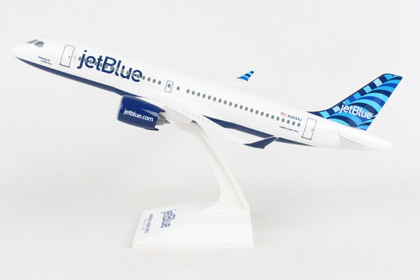 Skymark JetBlue Airbus A220-300 1/100 Scale Plane with Stand N3044J Dawning Of A Blue Era