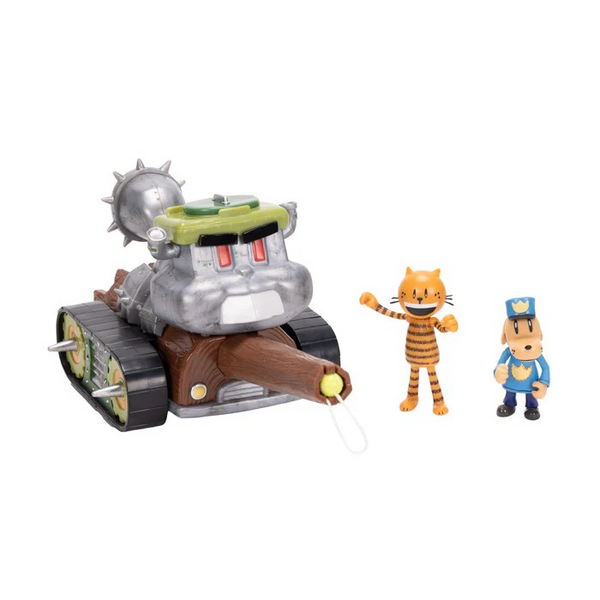 Jakks Pacific Dog Man Squirrel Shooter vehicle with 2 Figures