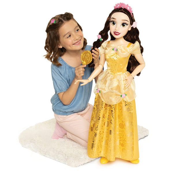 Disney Princess Belle My Size Doll 32” Tall & Poseable, With Hair Brush and accessories