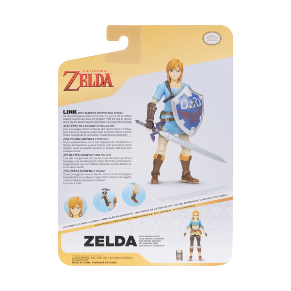Zelda, Breath of the Wild: Link 5-Inch tall Action Figure with Master Sword and Shield