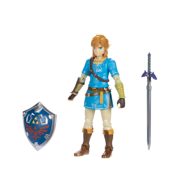 Zelda, Breath of the Wild: Link 5-Inch tall Action Figure with Master Sword and Shield