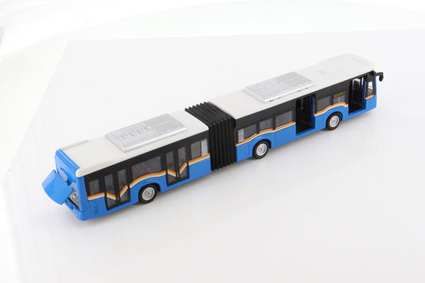 BLUE 11.5" Diecast Articulated Bus with Lights and Sound (NO BOX)