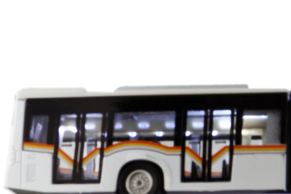 WHITE 11.5" Diecast Articulated Bus with Lights and Sound (NO BOX)