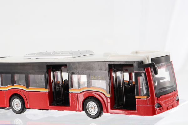 RED 11.5" Diecast Articulated Bus with Lights and Sound (NO BOX)