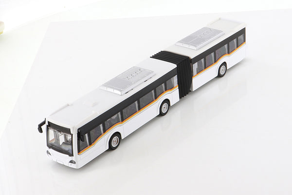 WHITE 11.5" Diecast Articulated Bus with Lights and Sound (NO BOX)