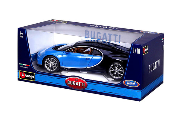 Bugatti Chiron Blue 1/18th Scale Diecast Model by Burago