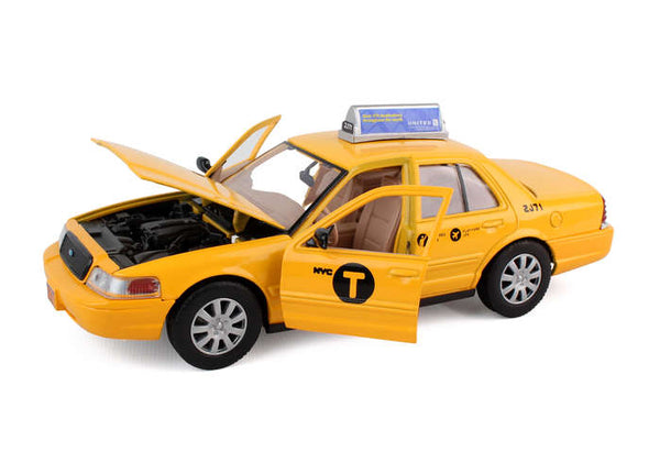 NYC Taxi Ford Crown Victoria 1/24 Diecast Car in Window Box