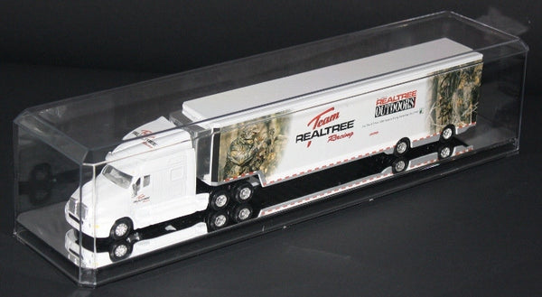 Display Case with Mirrored Bottom for 1/64 Scale Tractor Trailer