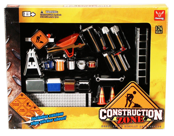 Hobby Gear 1:24 Scale Road Construction Zone Diorama Set
