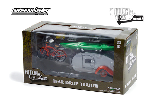 Greenlight's Hitch and Tow Series 6 Tear Drop Trailer w/ Accessories 1/24 Scale Diecast Model