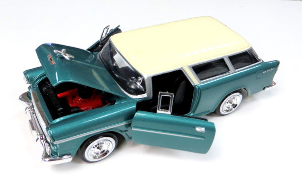 1/24 Scale Green 1955 Chevy Bel Air Nomad Diecast Model