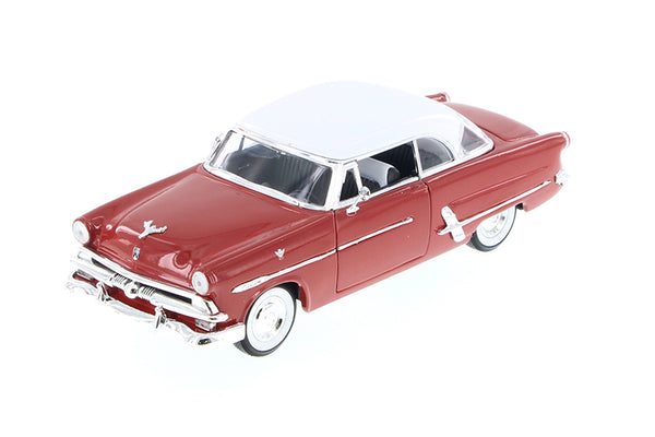 Red 1953 Ford Crestline Victoria 1/24 Scale Diecast Model with Window Box by Welly