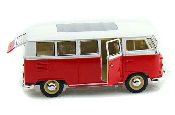 Red & White 1963 Volkswagen T1 Bus 1/24 Scale Diecast Model by Welly