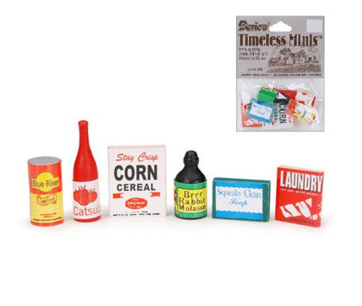 Miniature - Grocery Set - 3/4 to 1-1/2 inches - 6 pieces