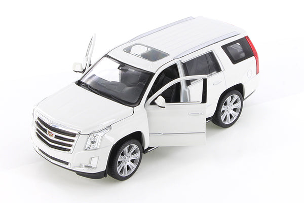White 2017 Cadillac Escalade SUV 1/24 Scale Diecast Model with Window Box