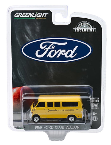 Greenlight Community Charter Bus System 1968 Ford Club Wagon 1/64 Diecast Car