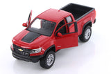 Red 2017 Chevrolet Colorado ZR2 Pick Up 1/27 Scale Diecast Model