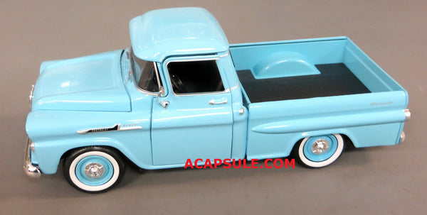 Blue 1958 Chevrolet Apache Fleetside Pick Up 1/24 Scale Diecast Model
