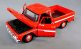 Red 1966 Chevrolet C10 Fleetside Pick Up 1/24 Scale Diecast Model