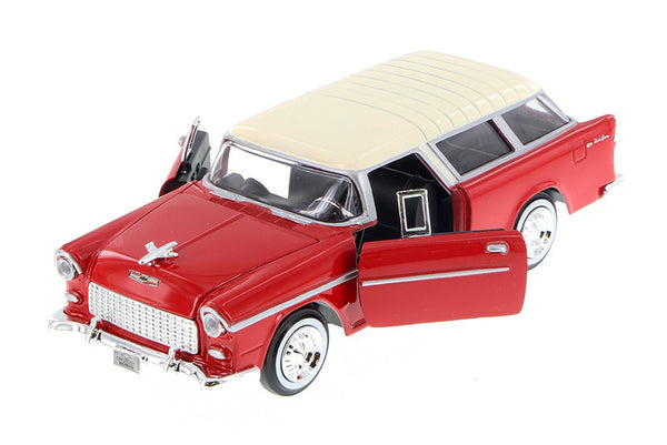 Red 1955 Chevy Bel Air Nomad 1/24 Scale Diecast Model