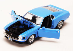 Blue 1970 Ford Mustang Boss 429 1/24 Scale Diecast Model
