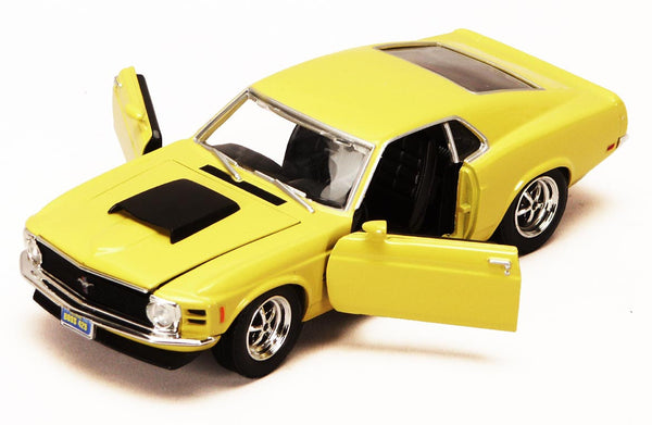 Yellow 1970 Ford Mustang Boss 429 1/24 Scale Diecast Model
