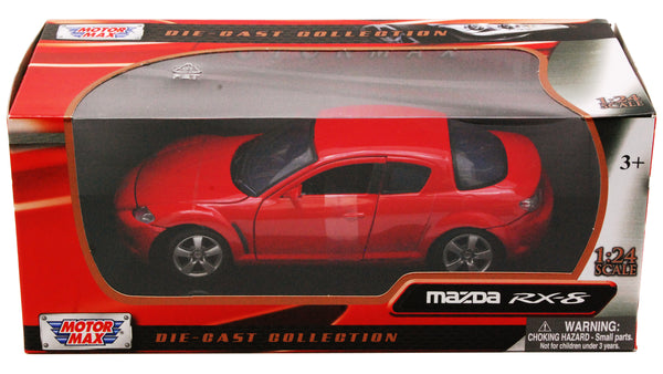 Red Mazda RX-8 1/24 Scale Diecast Model in Window Box