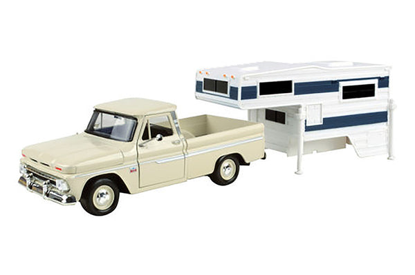 1966 Chevrolet C10 Fleetside Pick Up with Camper 1/24 Scale Model