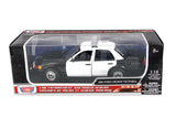 Black and White 2001 Ford Crown Victoria Undecorated Police Car 1/18 Scale Diecast Model