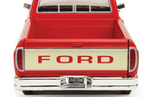 Red and Tan 1979 Ford F-150 Custom Pick Up 1/24 Scale Diecast Model with Window Box