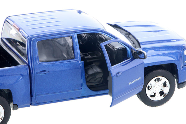 Blue 2017 Chevrolet Silverado 1500 z71 Crew Cab Pick Up 1/27 Scale Diecast Model