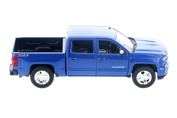 Blue 2017 Chevrolet Silverado 1500 z71 Crew Cab Pick Up 1/27 Scale Diecast Model