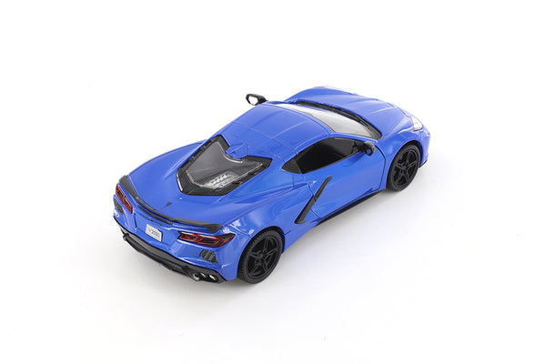 Motormax Blue 2020 Chevrolet Corvette Stingray C8 1/24 Scale Diecast Model (NO BOX)