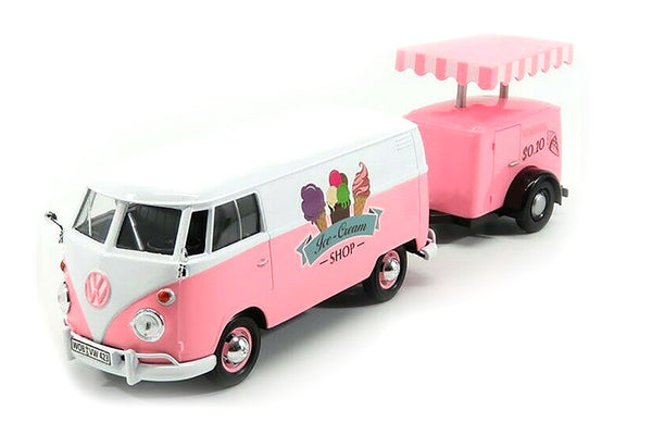 Volkswagen Ice Cream Shop Van with Ice-Cream Cart 1/24 Scale Model
