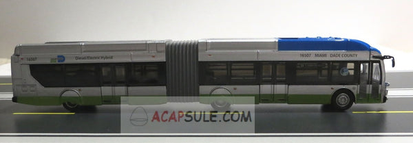 Miami Dade Route 11 1/87 Scale New Flyer Xcelsior XN60 Aero Articulated Bus Diecast Model