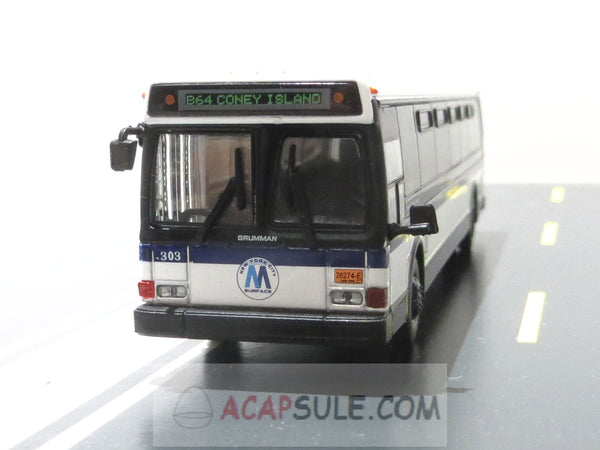 MTA New York City Route B64 Coney Island 1980 Grumman 870 Transit Bus 1/87 Scale Diecast Model