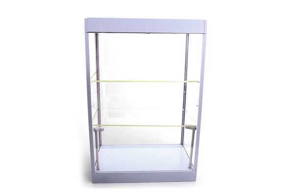 Large LED Light Display Case with 2 Adjustable Shelves (White) Ideal for 1/24 Scale Cars