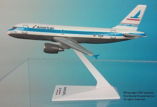 Flight Miniatures American Airlines Piedmont Heritage Livery Airbus A319 1/200 Scale Model with Stand